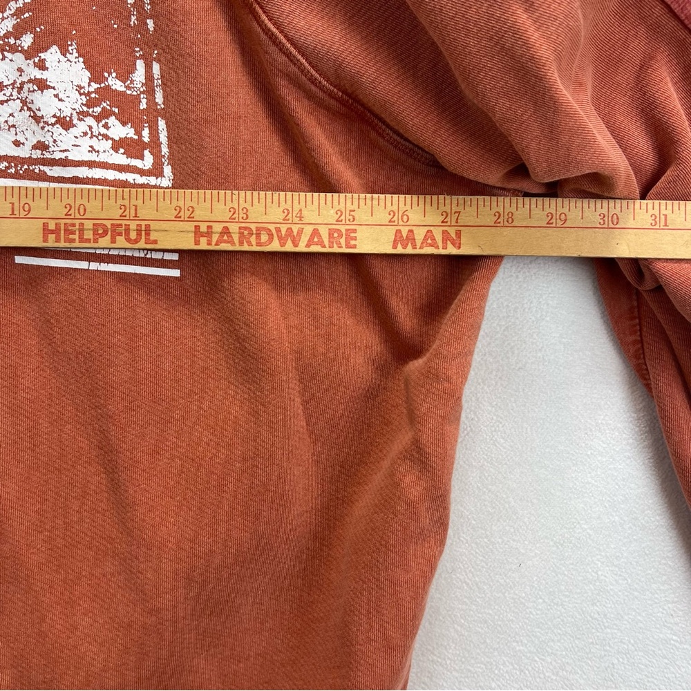 Free People Jackson Wyoming Sweatshirt Size M Oversized Flannel Back Rust/Orange - Picture 9 of 11